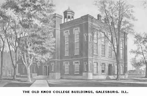 THE
OLD KNOX COLLEGE BUILDINGS, GALESBURG. ILL.